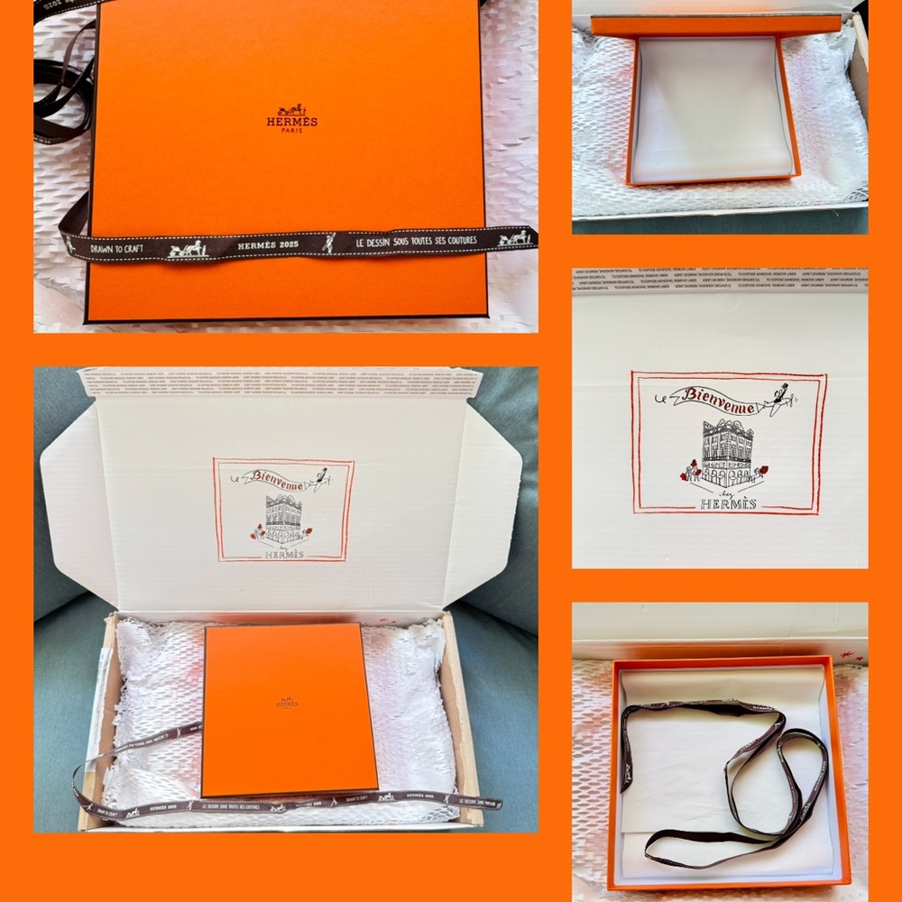 Hermès Vibrant Orange Gift Box with Ribbon